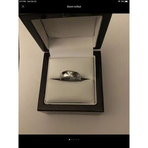 Triple Hearts Pave Sim Diamond Band Ring Sz 9~925 Sterling Silver